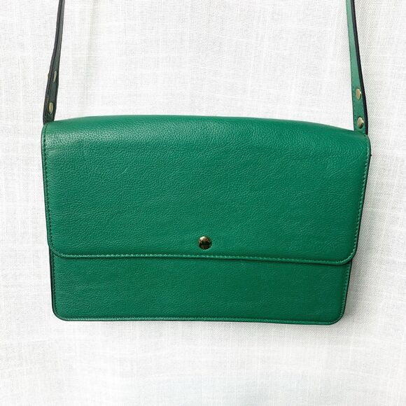Forever 21 Crossbody Handbag Snap Closure Pebble Finish Dark Green inside Pocket - Picture 2 of 9